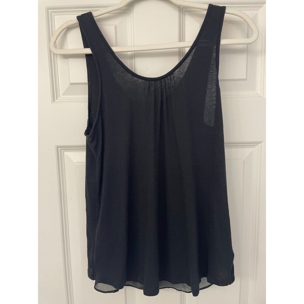 Express Woman's Black Cotton Swing Tank with chiffon back Small